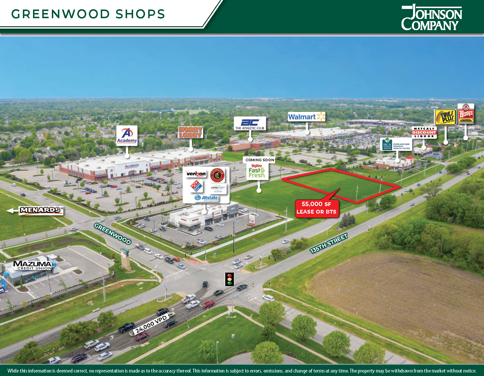 Alden Center Pad – 55,000 SF Available – 135th & Greenwood