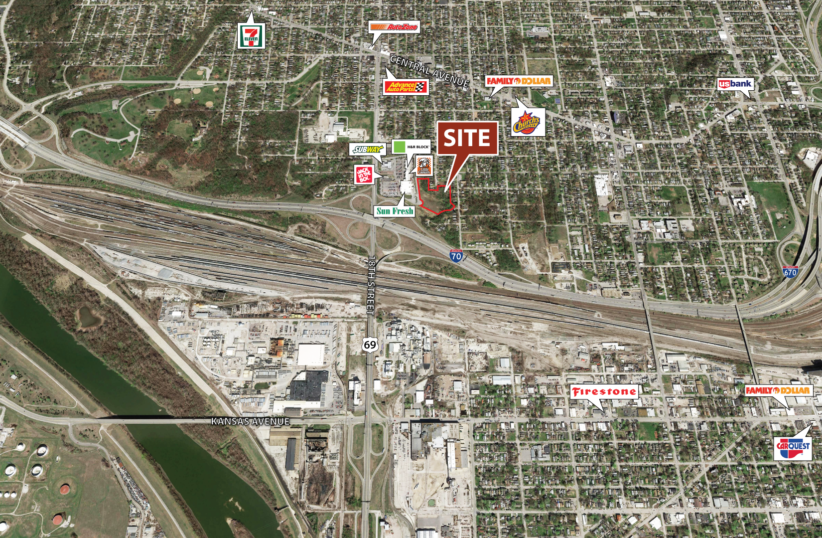 5+ Acres Land for Sale at I-70 & 18th St