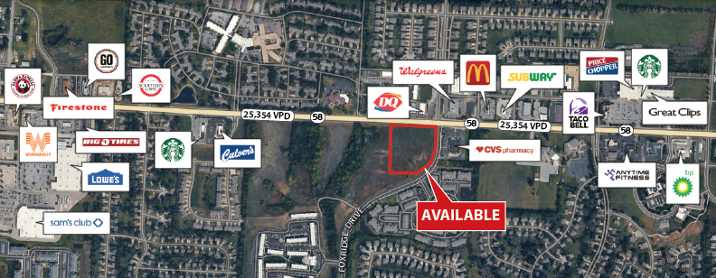 3.23 Acres for Sale at Hwy 58 & Foxridge Drive